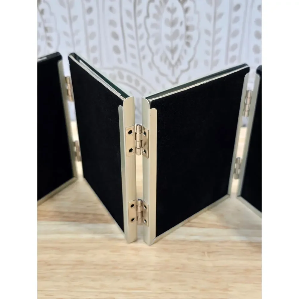 Brushed Silver 5 Wallet Photo Accordion Picture Frame 2.5x3.5 Folding Collage
